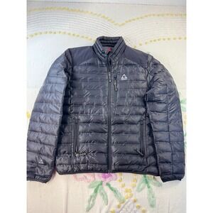 Gerry Mens Black Quilted Puffer Jacket Full Zip Lightweight Outerwear 1614693 M